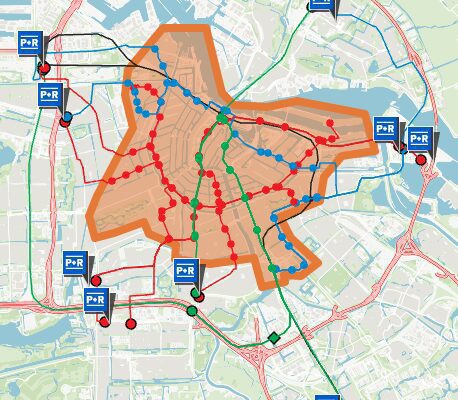 Kaart met parkeergarages